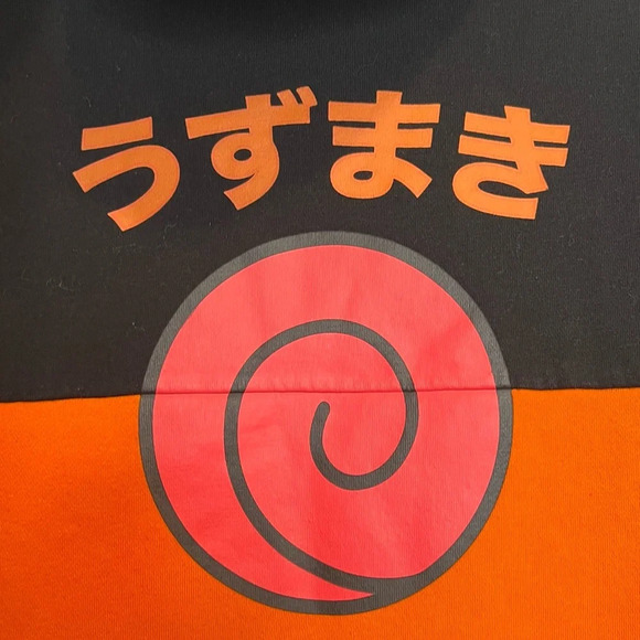 Hot Topic Naruto Shippuden Black & Orange Zip Up Hoodie. Size Medium. - Picture 6 of 14